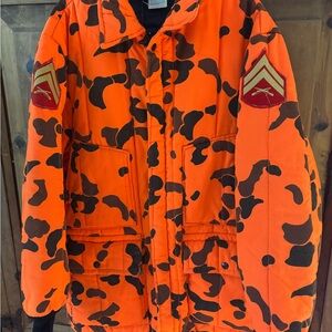 Vintage Men’s Camouflage Jacket in Orange and Black